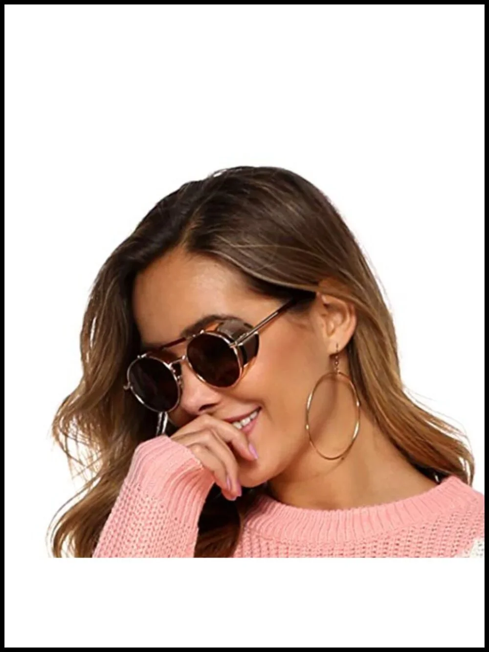 Steampunk Round Sunglasses for Men Women UV400 Side Shield Retro Shades